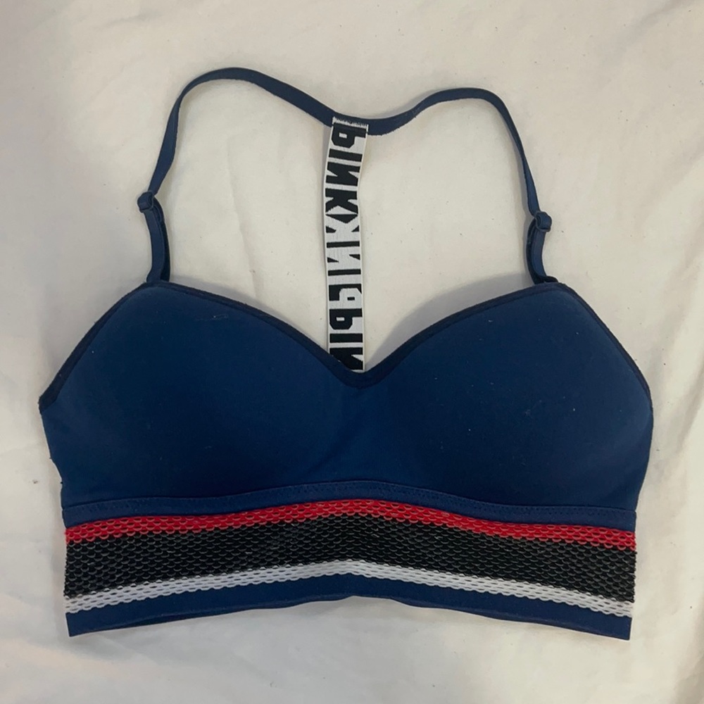Pink sports bra